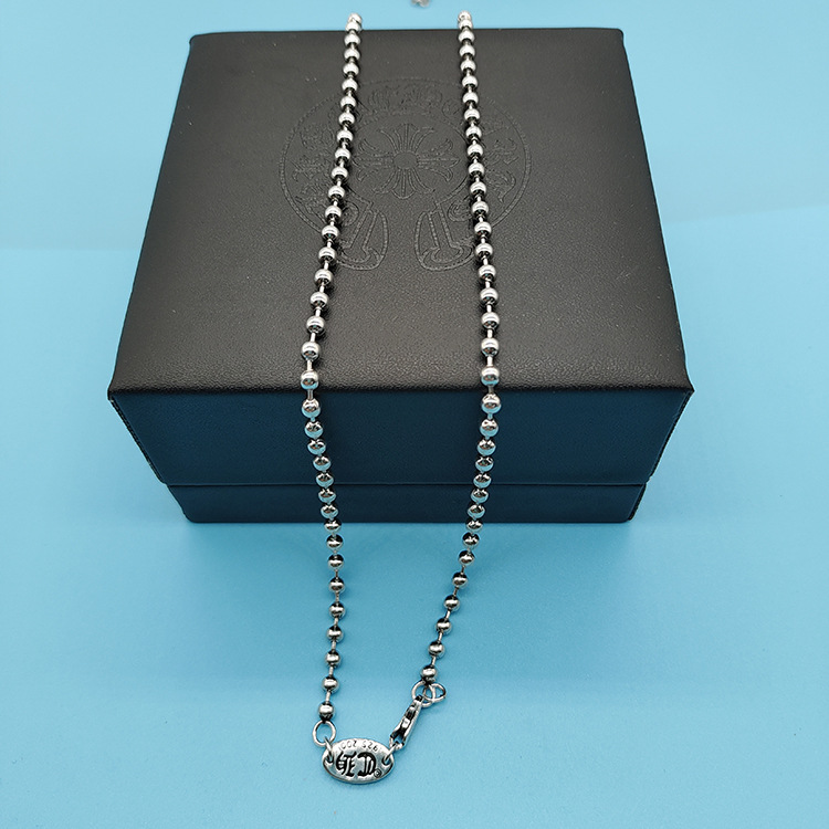 Collar de Chkeluo S925 carta de anclaje estándar de la flor de los hombres y mujeres retro de hombres y mujeres collar de pareja de hombres y mujeres