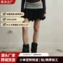 俄罗斯百褶不规则印花半身裙