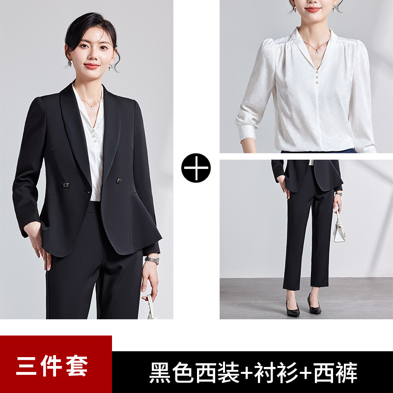 Classic suit jacket, shirt, trousers