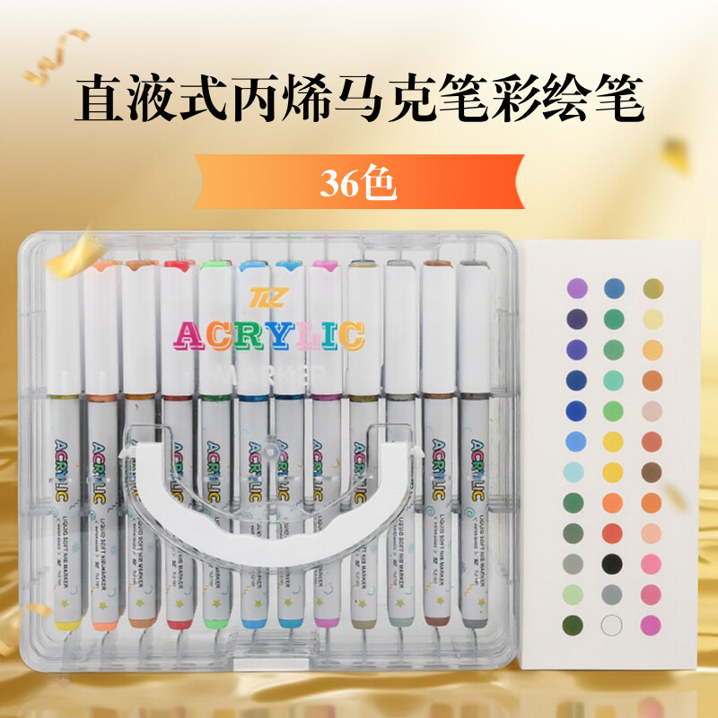 Lápiz de acrílico líquido directo con cabeza suave para estudiantes de arte impermeable sin decoloración no tóxico cepillo de acuarela lavable