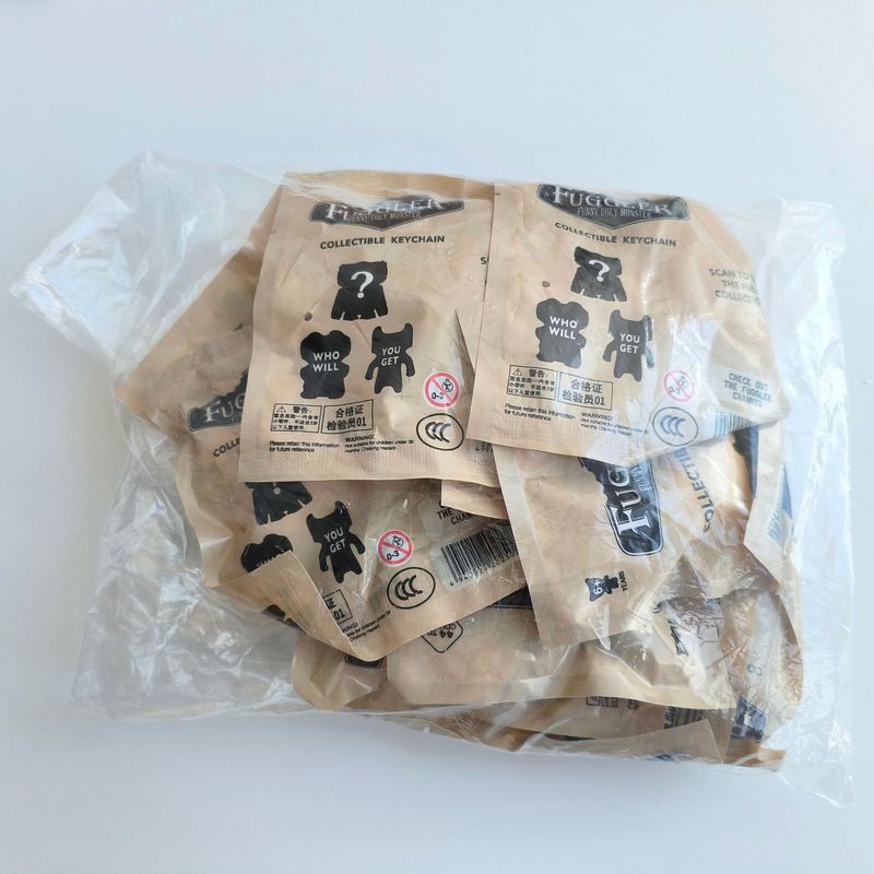跨境新品fuggler牙齿怪兽公仔对碰潮玩公仔丑萌搞怪玩具盲盒盲袋|undefined