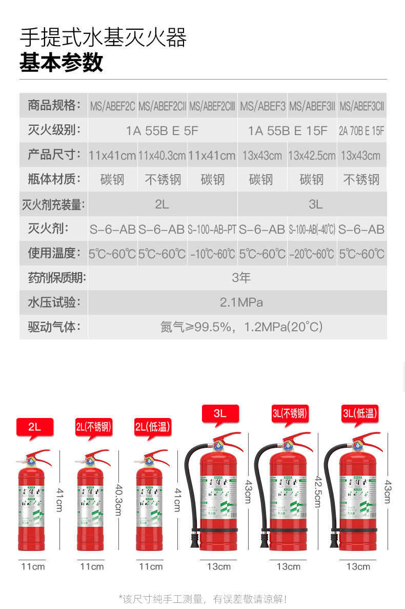 Yuanbang Carbon Dioxide Fire Extinguisher Water-Based Fire Extinguisher 2L3L6L Stainless Steel Foam Fire Extinguisher 25 Years New National Standard