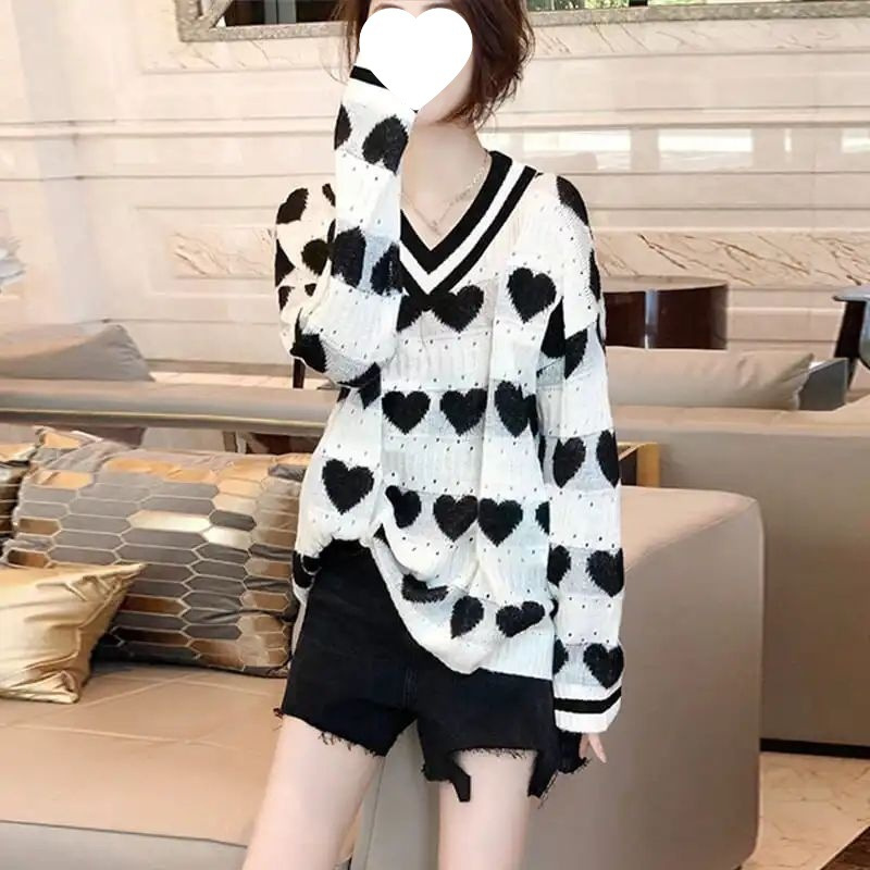加大码胖mm中长款防晒衫镂空毛衣女新款孕妇春季宽松遮肚子上衣