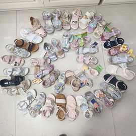 杂款女童公主凉鞋夏季新款学生软底水钻公主鞋尾货库存外贸鞋批发