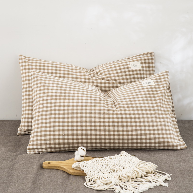 Fundas de almohada de algodón lavado de algodón puro Un par de 100 fundas de almohada de algodón Dormitorio de estudiantes Funda interior de núcleo de almohada doble individual