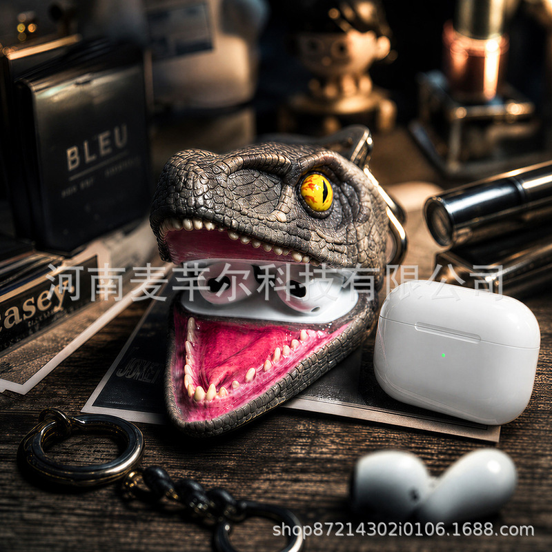 Dinosaur earphone case Velociraptor earphone abstract fun earphone protective cover creative design personalized simple full cover Dinosaur earphone case Velociraptor earphone abstract fun earphone protective cover creative design personalized simple full cover