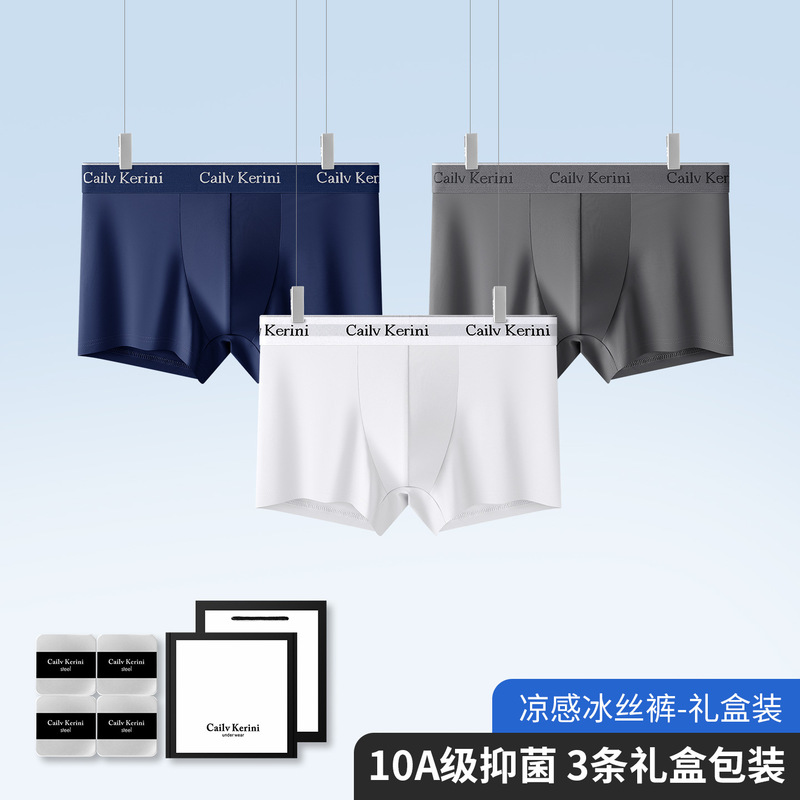 2026 New Men's Underwear Summer Thin Comfortable Breathable Men's Sports Shorts Boxer Briefs Cross-Border Shipping
