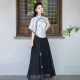 New Chinese Style Improved Cheongsam 2024 Summer New Arrival Hanfu suit Guofeng Printed Shirt with Horse Face Dress for Women dress