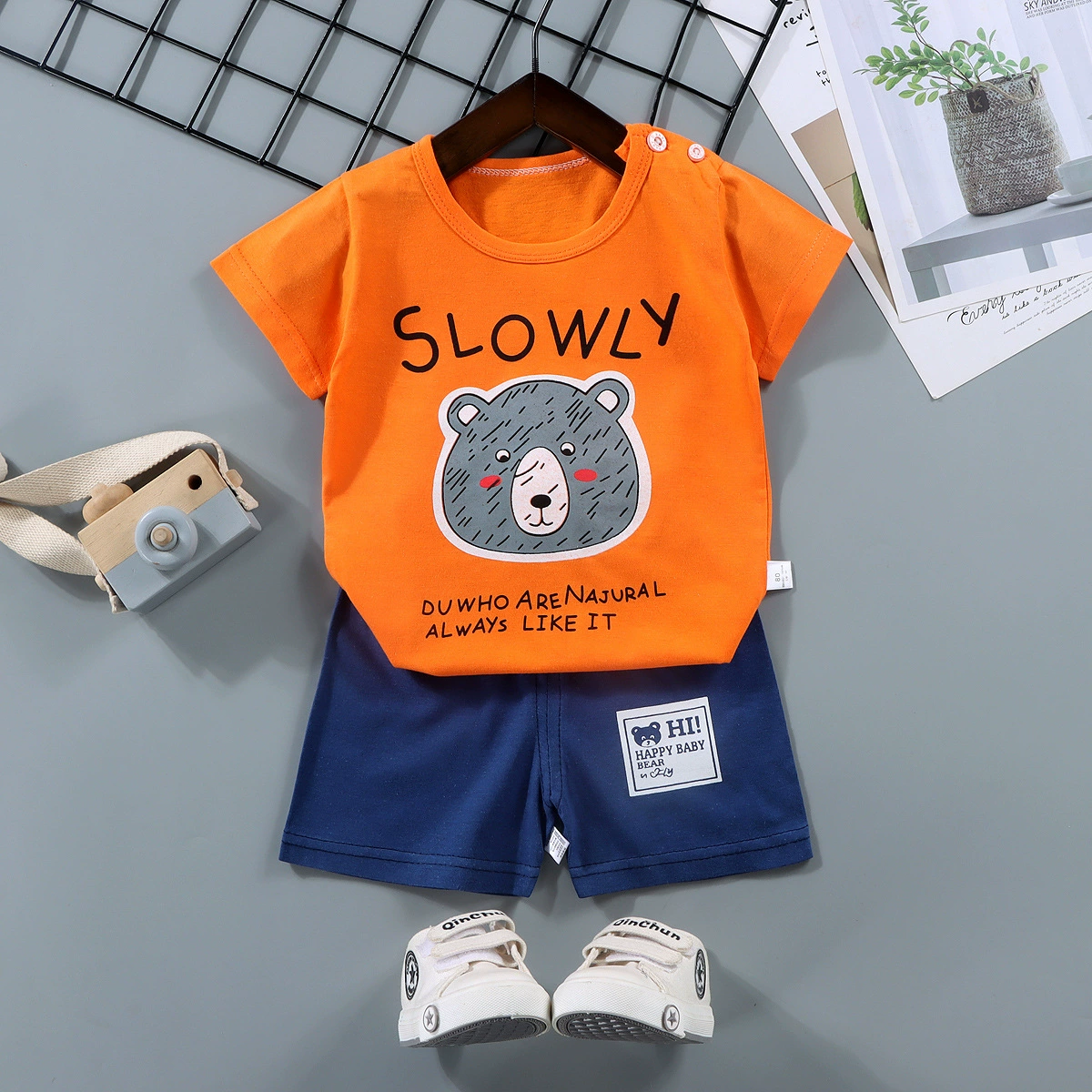 Детские рукава, хлопковый комплект, летняя футболка для мальчиков, шорты, комбинезон, летняя одежда, детская одежда, оптом