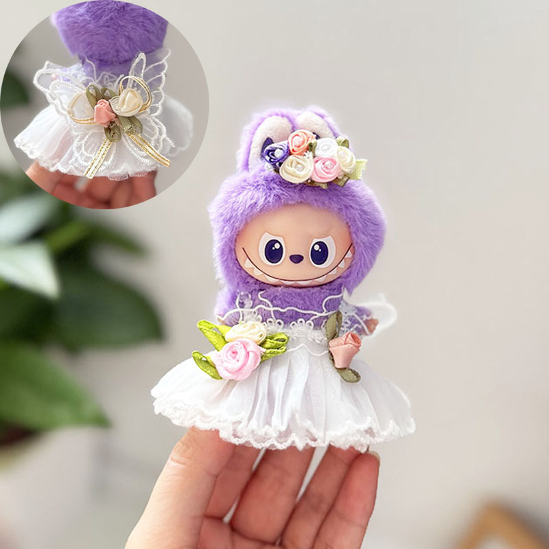 迷你版4.0LABUBU搪胶脸毛绒盲盒玩偶衣服圣诞套装小鼻嘎心底密码|undefined