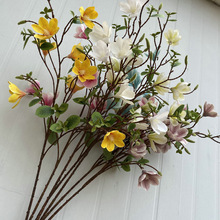 假花新3D9头小玉兰 家居客厅装饰摆件花艺 单枝花3D打印仿真花