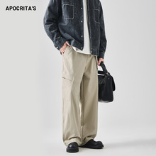 APO男装|跨境男士工装休闲裤秋季美式百搭潮流宽松阔腿长裤配腰带