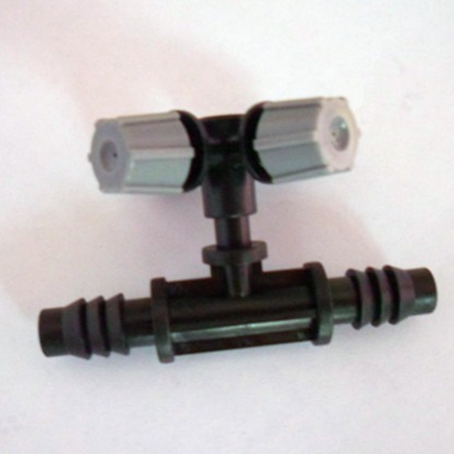四出口十字雾化喷雾喷头配9/12三 通大棚降温浇花浇水等