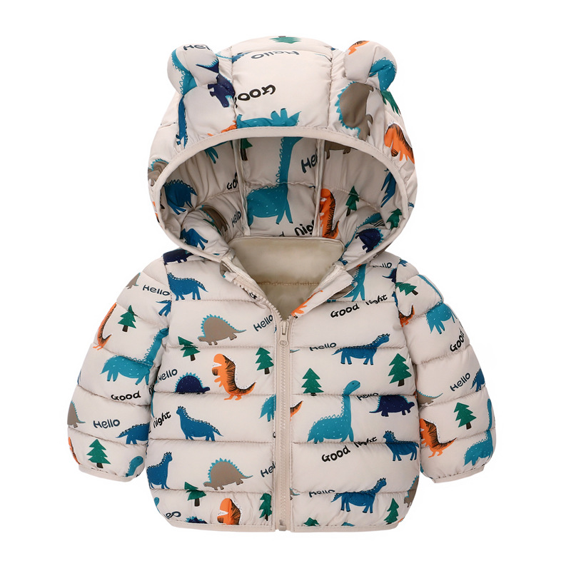 Chaqueta acolchada de algodón para bebés Otoño e Invierno chaqueta acolchada de algodón superior de oreja de dibujos animados chaqueta acolchada de algodón