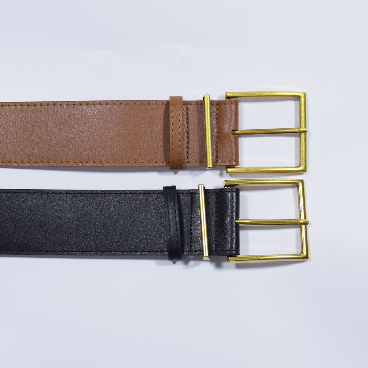 Cinto largo para mulher, cinto retro com fivela quadrada preto_voghion.com