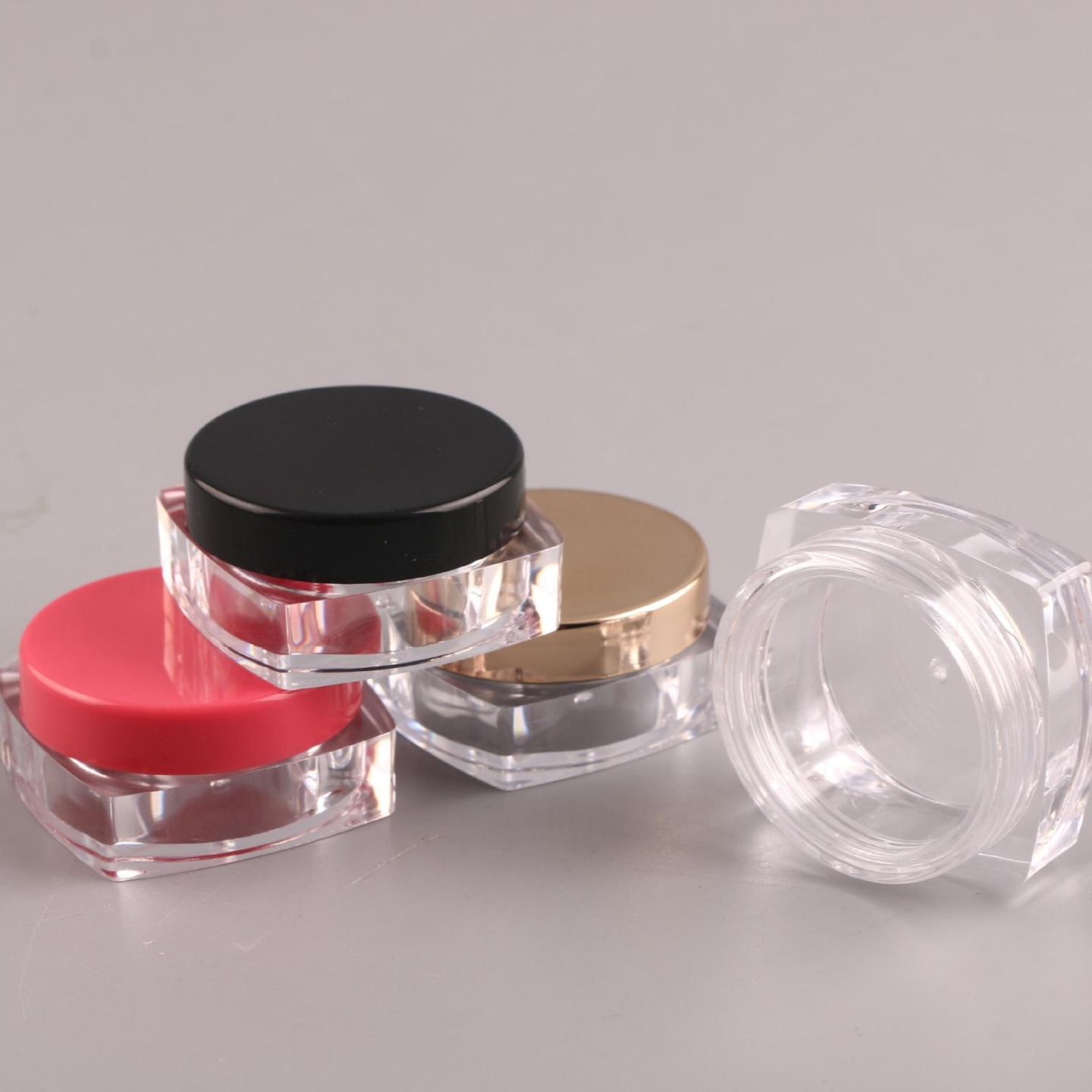 供应10g方底膏霜盒，小样瓶，眼霜盒，透明塑料分装盒，