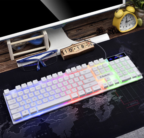 マムシkm 320有線キーマウスセット懸濁u + uオレンジ字透光クラックゲームキーボードマウスセット|undefined