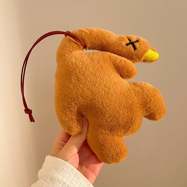 Roast Duck Keychain Plush Pendant Small Gift Cartoon Ornament Car Hanging Decoration Cute Bag Pendant Doll