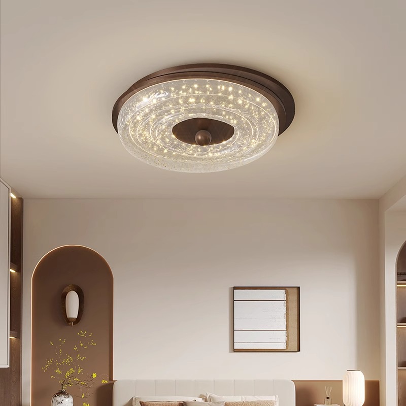 Lámpara de dormitorio medieval francesa, dormitorio principal 2025, nueva lámpara de habitación de lámina de oro de resina, luz de lujo, luz de techo moderna de alta gama