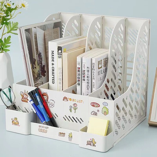 Office desktop file storage rack, thick file box, document stand, multi-layer filing cabinet, bookshelf stand