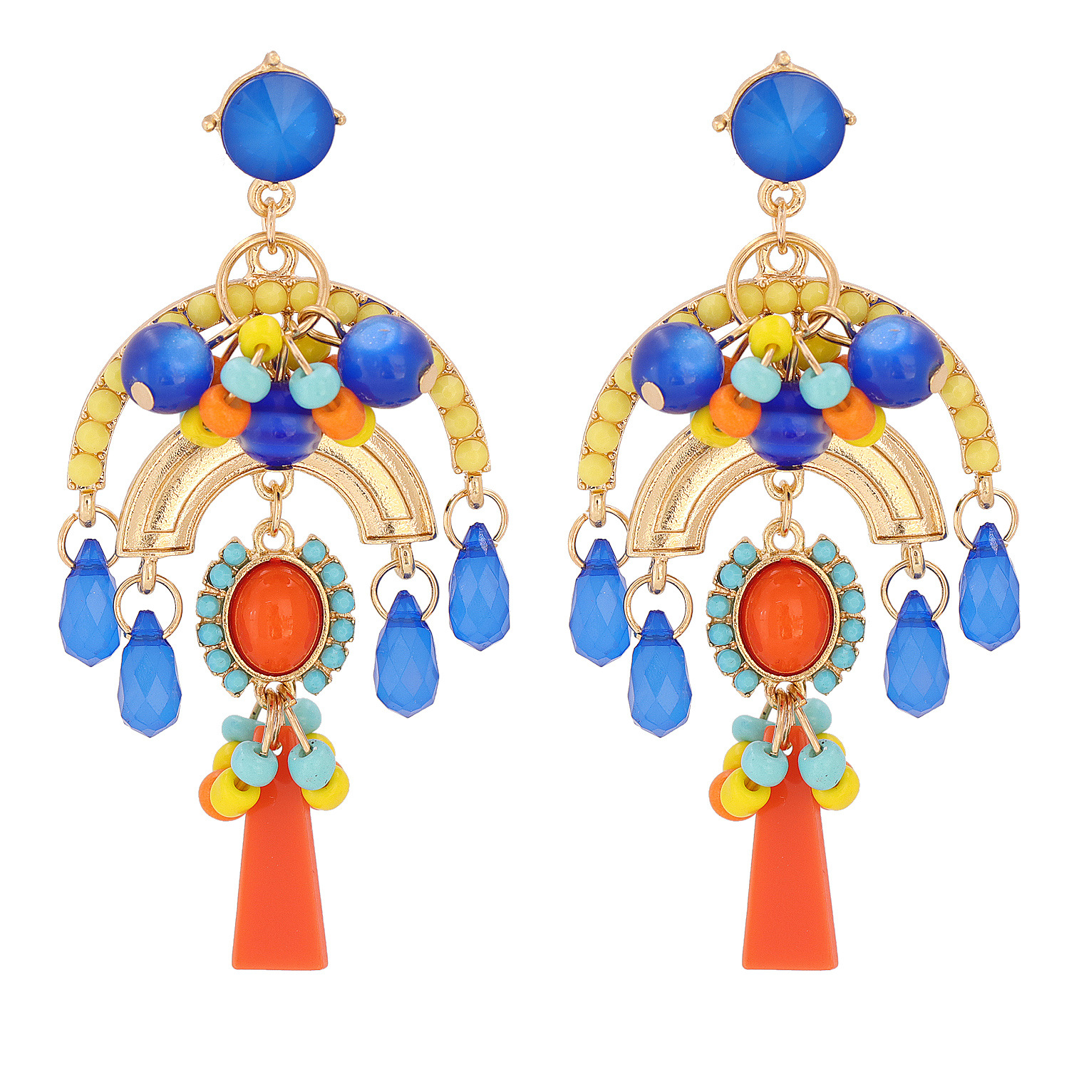 Bohemian Style Diamond Retro Earrings display picture 5