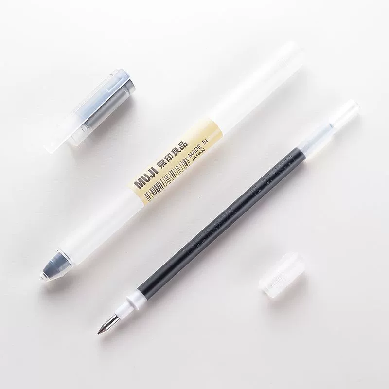Роллербол гелевая ручка (Muji) 0.38 / 0.5 мм, тонкий кончик, школьные канцелярские товары