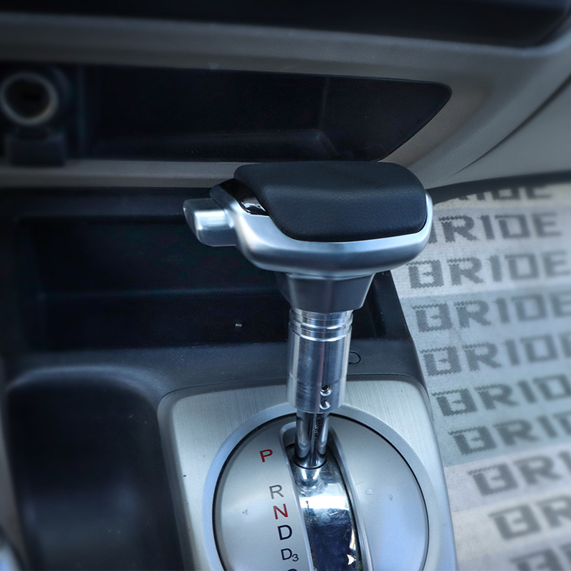 Car modified leather gear head yacht type gear head button type shift lever aluminum alloy wave stick wood grain carbon fiber grain