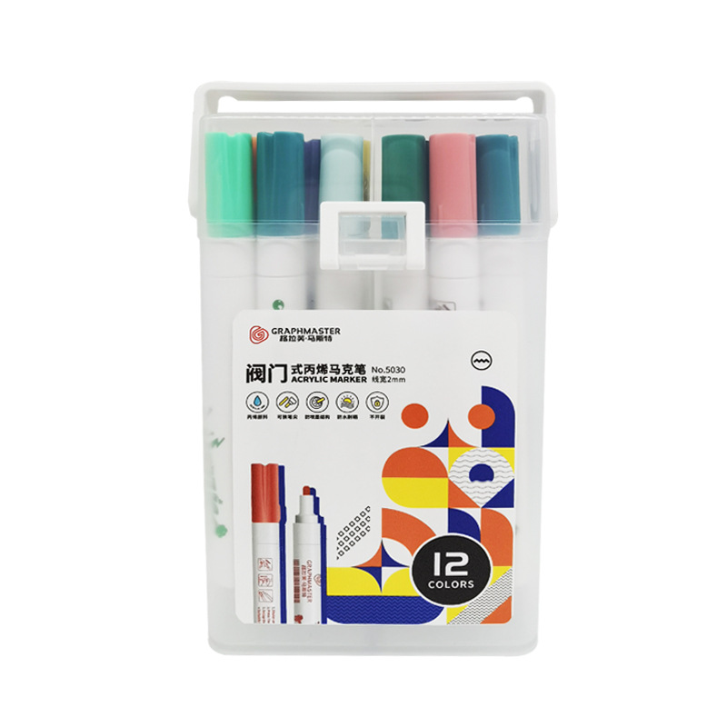 Stargm5030 barril marcador de acrílico a base de agua de 24 colores de 36 colores grafumaster estilo de estudiante insípido