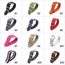 一条过银扣三环尼龙表带 ZULU加厚帆布NATO编织表链18mm 20mm 22m