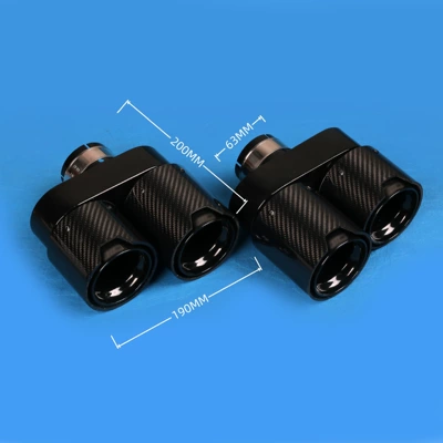 Suitable for Bmw 5 Series G30G38 m Style Carbon Fiber Titanium Black Four-Outlet Exhaust Muffler Modification (Exhaust pipe) - 04-bmg05