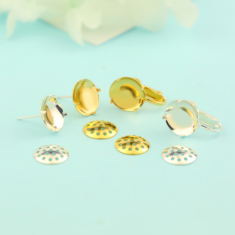 个性莲蓬透耳钉耳环饰品配件U型螺丝耳夹 无耳洞耳饰品diy配件