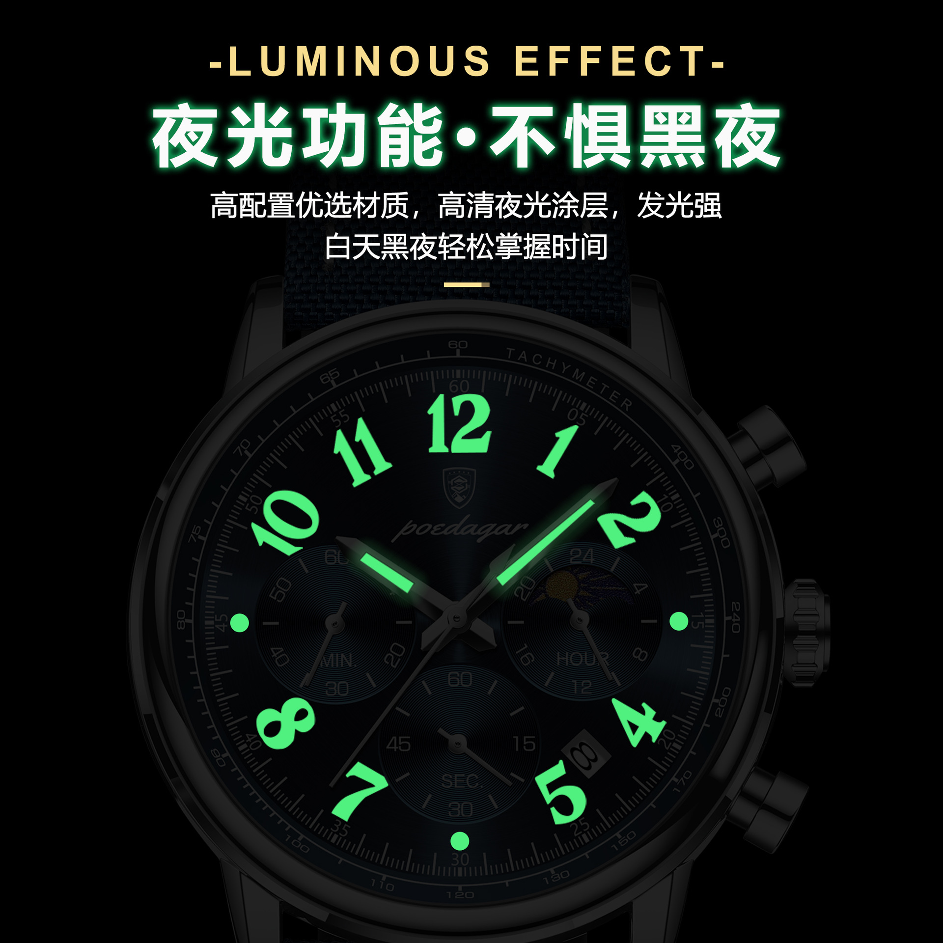 Nuevo reloj para hombre de la marca suiza, reloj de cuarzo de moda impermeable multifuncional, transmisión en vivo, estilo explosivo de comercio exterior, entrega de una pieza