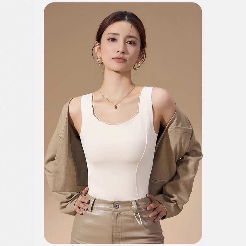 9993 down Patch Thermal Vest with Wide Shoulder Straps, Fixed Cup Inner Top, Slim Fit, Seamless and Beautiful Back Intimates