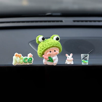 Car Accessory, Cute and Therapeutic — Car ornaments - single-pack-combination-fourfrog-and-lamb