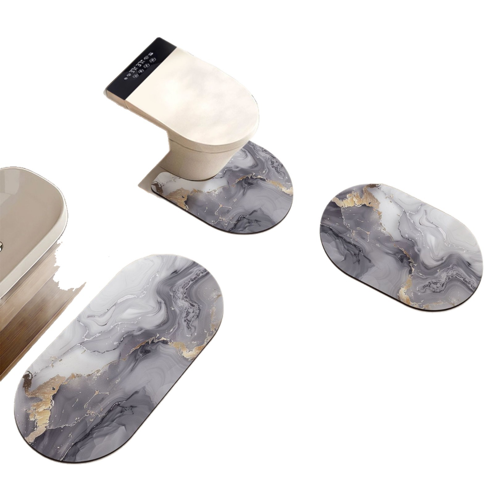 Tappeto bagno 3d illusione assorbente antiscivolo stile nordico_voghion.com