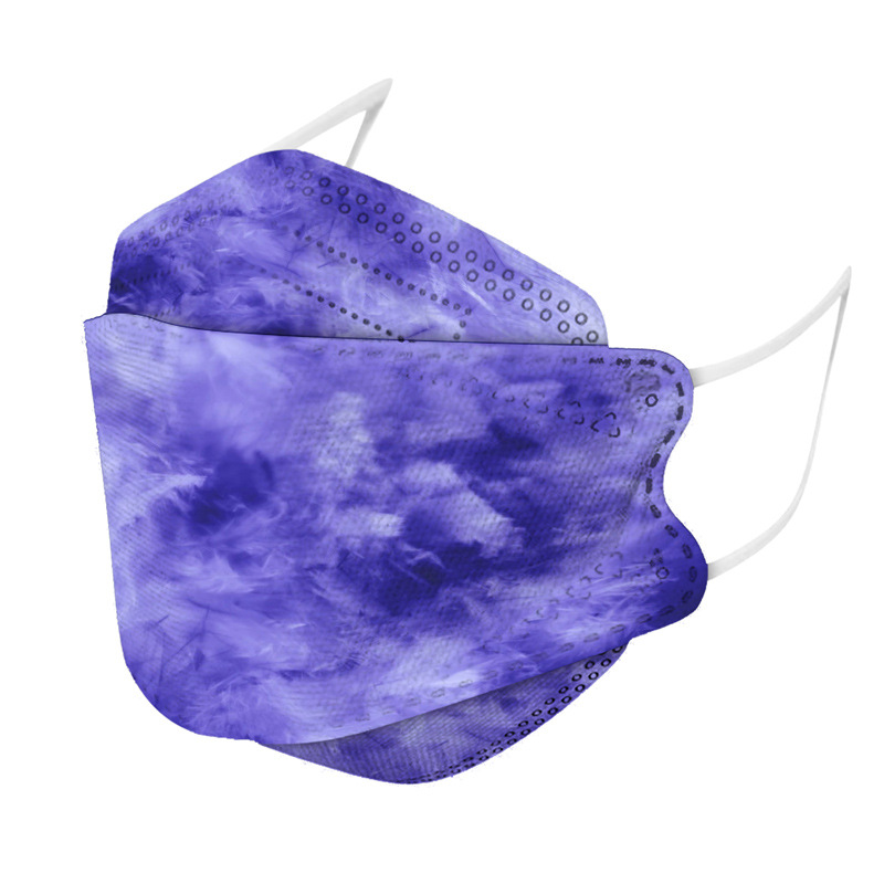 94 máscara protectora desechable de cuatro capas impresión en color máscara de boca de pescado de moda 3D máscara facial