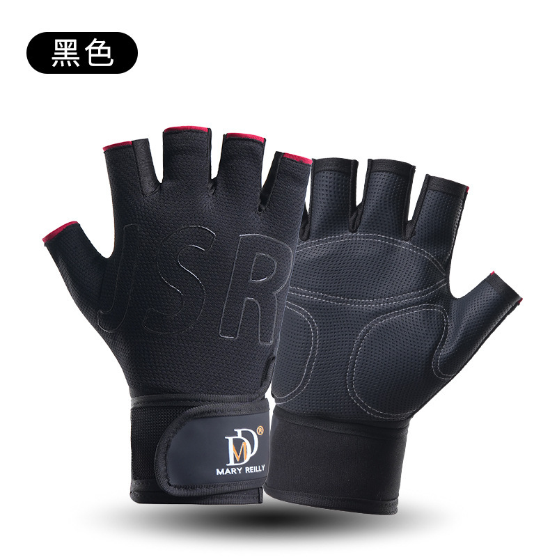 Guantes de fitness para bicicletas al aire libre antideslizantes protectores respirables de un solo cuello de entrenamiento guantes de bicicleta de medio dedo