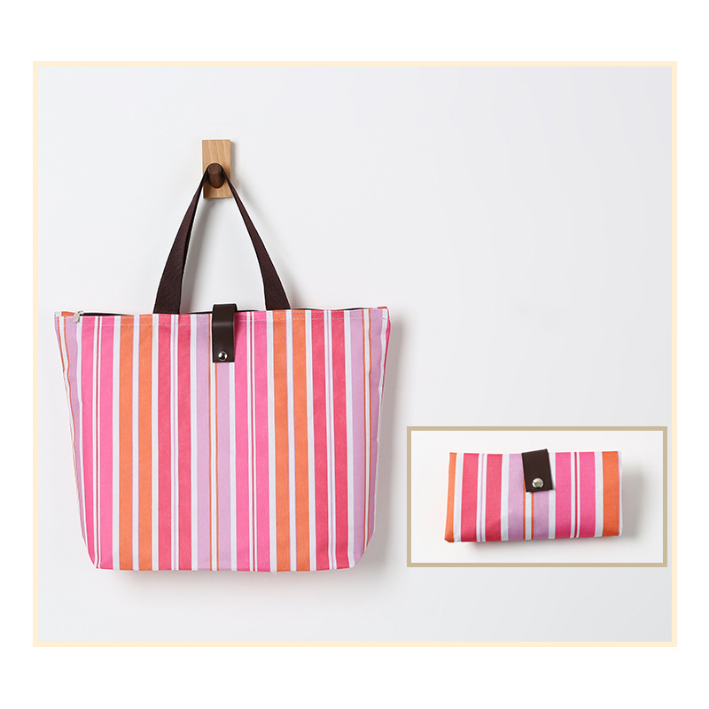 Bolsa de compras plegable de tela Oxford, bolsa de compras plegable ecológica promocional portátil, personalizable.