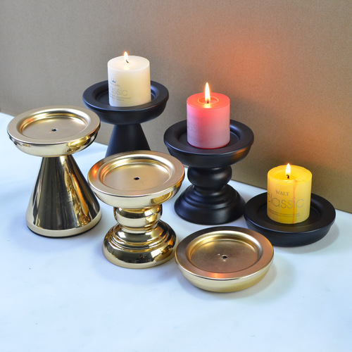 AMZ new creative iron candle tray black American scented candle cup romantic atmosphere decorative candle holder