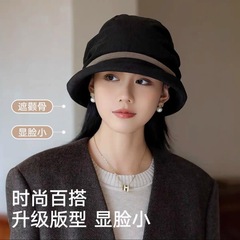 新款复古秋冬堆堆时尚子女百搭灯芯绒渔夫帽出游盆帽休闲显脸保暖