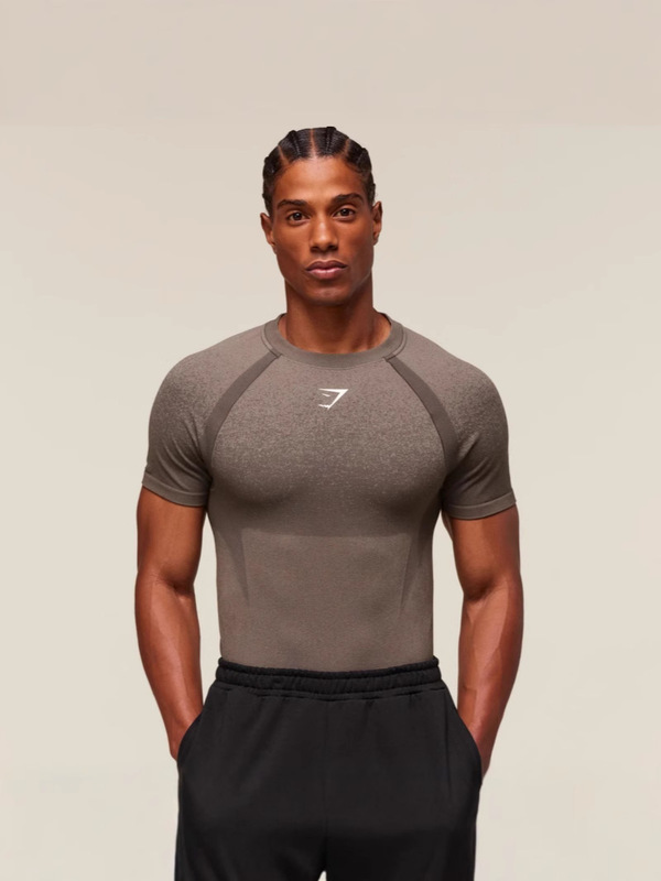New Running Sports Gymshark Shark Fitness T-Shirt Tops Casual Breathable Tight Short-Sleeved Casual Running