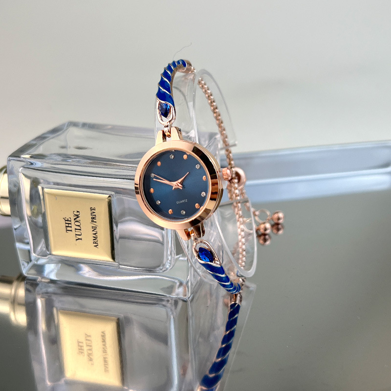 Nuovo orologio da donna con regolazione gratuita del braccialetto sottile al quarzo a goccia d'olio_voghion.com