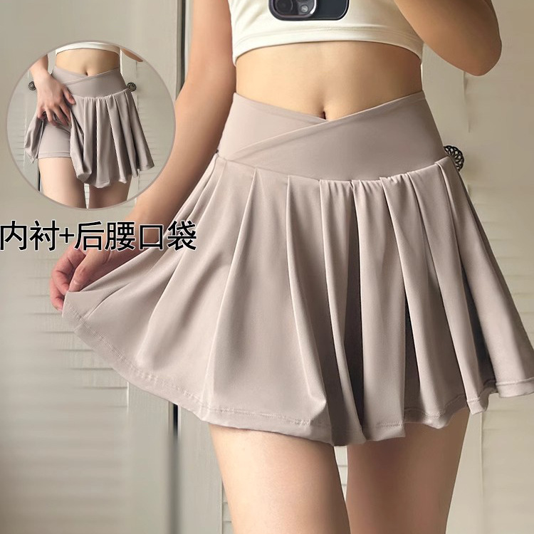 Sports Tennis Skirt Women's Outer Skirt Training Running Summer Quick-drying Anti-walking High Waist Fitness Yoga Skirt