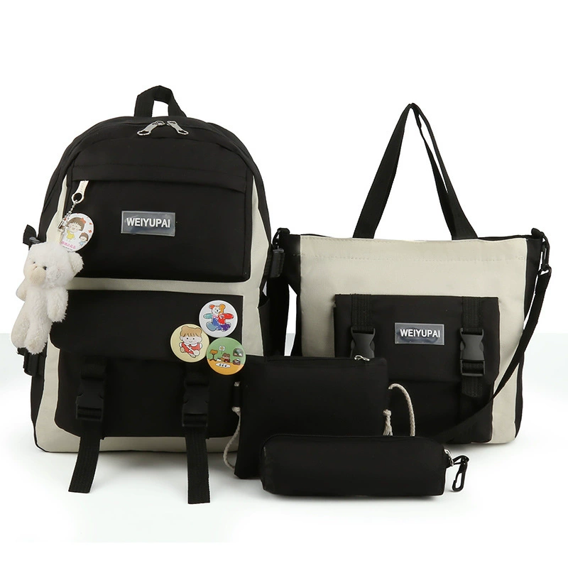 4-Piece Set: Winter Japanese-Style Large-Capacity Backpack with Matching Tote, Crossbody Bag & Pouch
