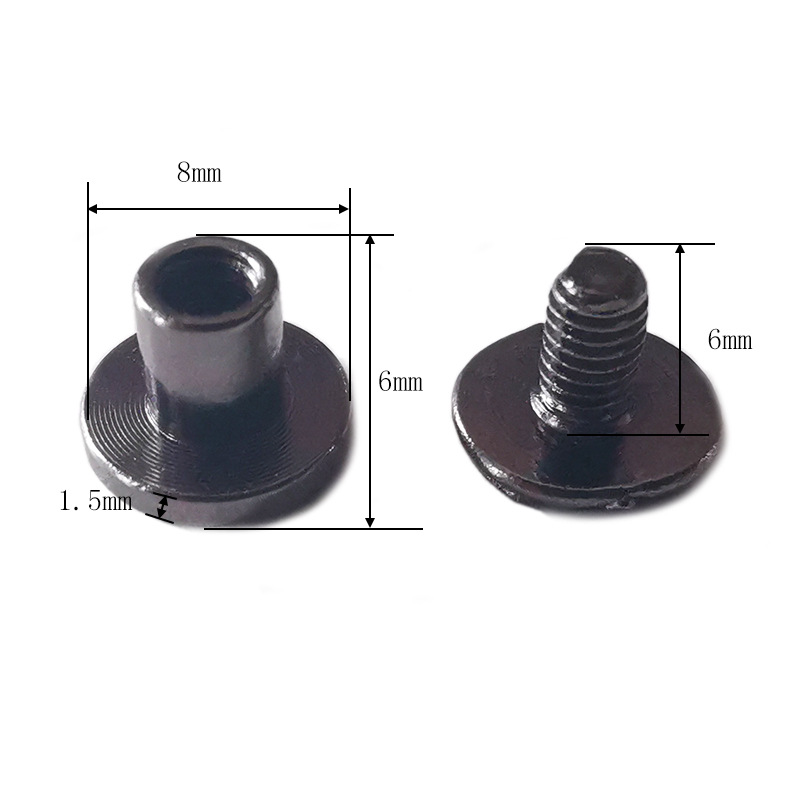 Clavo del libro de cuentas, cerradura de par de niño y madre dorado, tornillo de una palabra, álbum de fotos, calendario de escritorio, receta, par de remaches de niño y madre, tachuelas de cuero