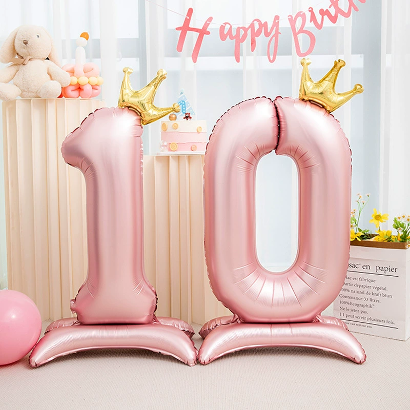 Big fuchsia pearl powder, digital balloon, Birthday gift