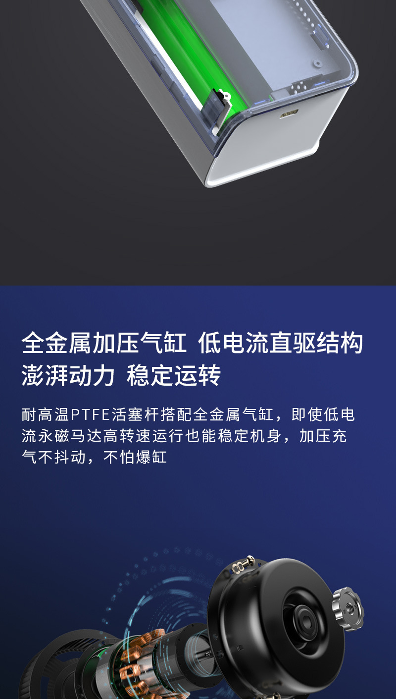 Car-Mounted Wireless Portable Air Pump for Car Tires with Tire Pressure Measurement, Electric Air Pump for Vehicles