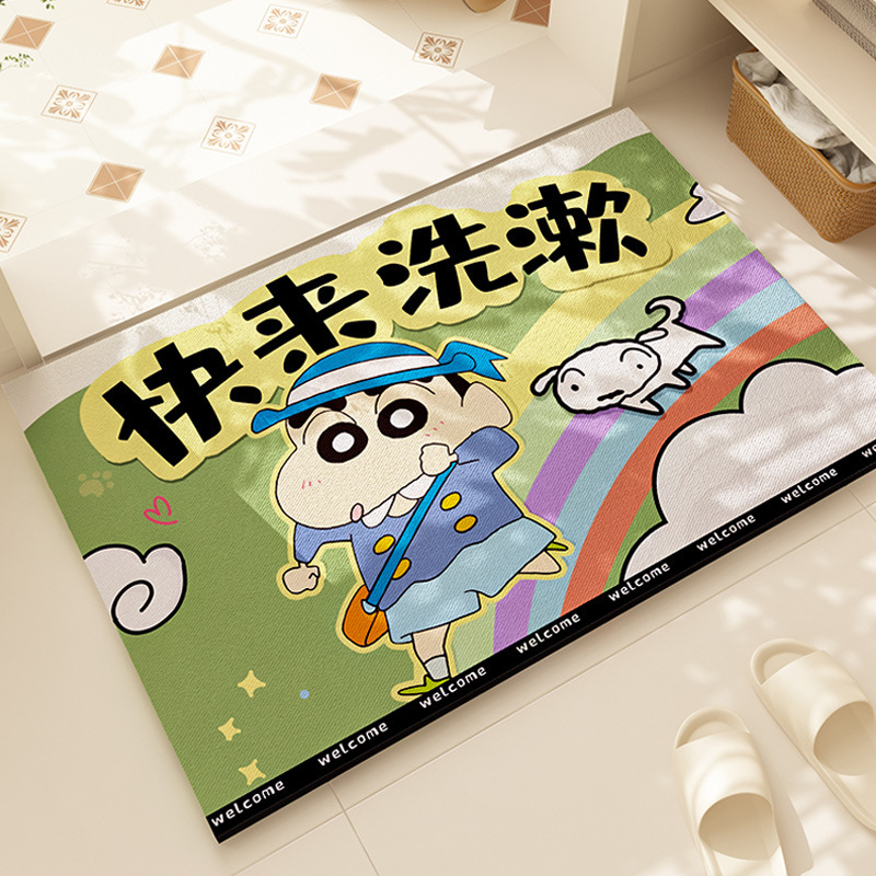 卡通硅藻泥地垫吸水速干卫生间厕所门口脚垫耐脏易打理防滑脚垫|undefined