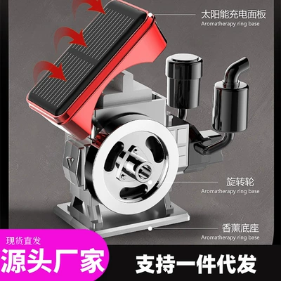 New Cross-Border Fortune-Enhancing Car Fragrance Diffuser with Long-Lasting Scent, Solar-Powered Automatic Rotating Car Perfume Decoration Ornament