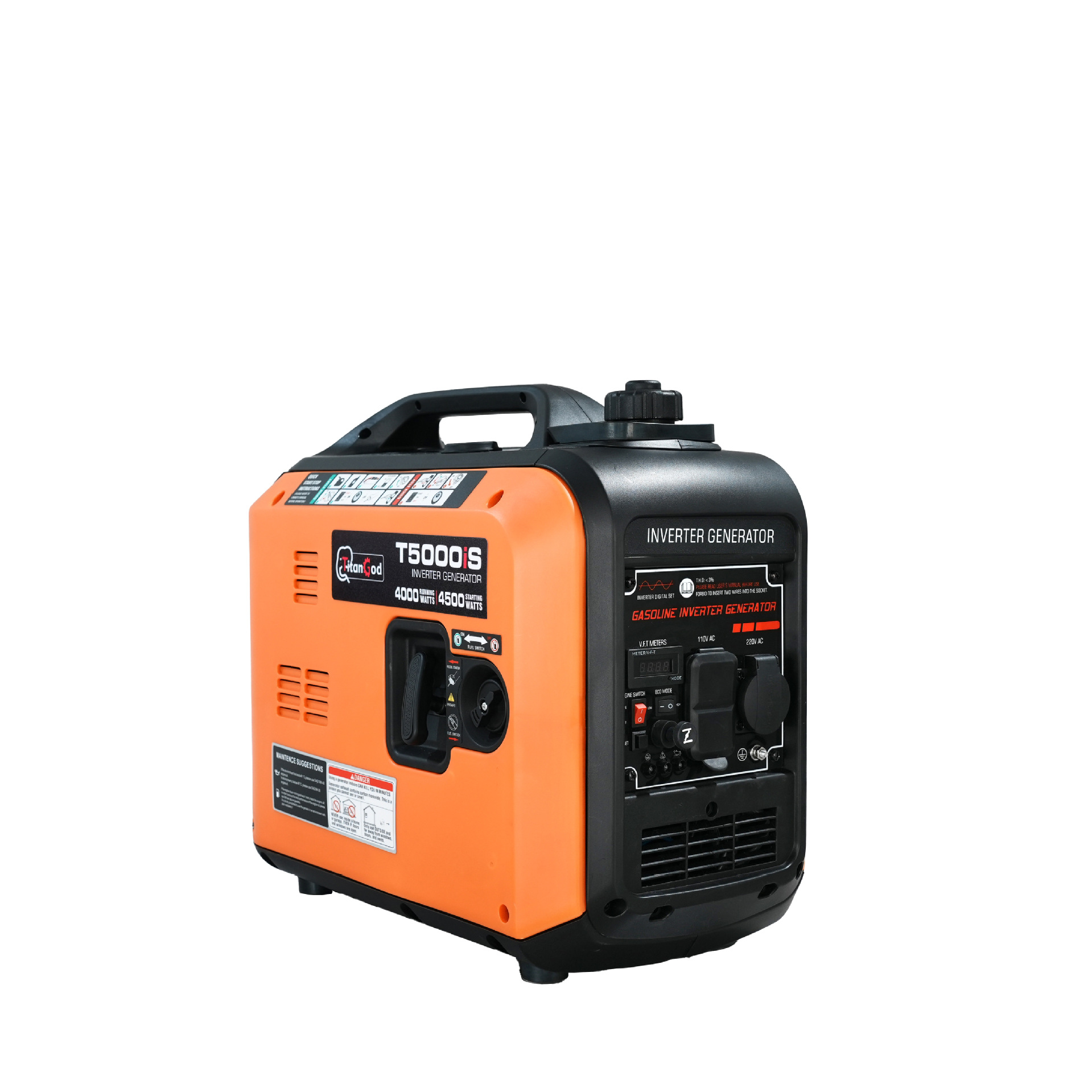 Gasoline Generator, Small 220V Generator, Small Household Silent Generator, Portable for Camping and Outdoor Use